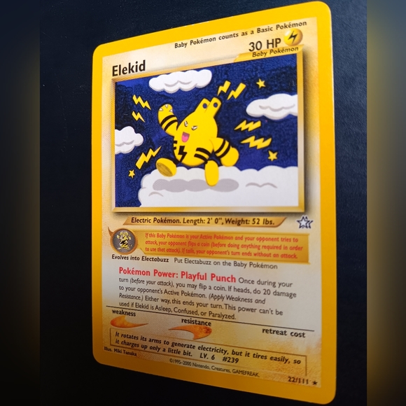 Elekid Pokemon Card - Neo Genesis - 22/111 Rare Non-Holo - Picture 6 of 9